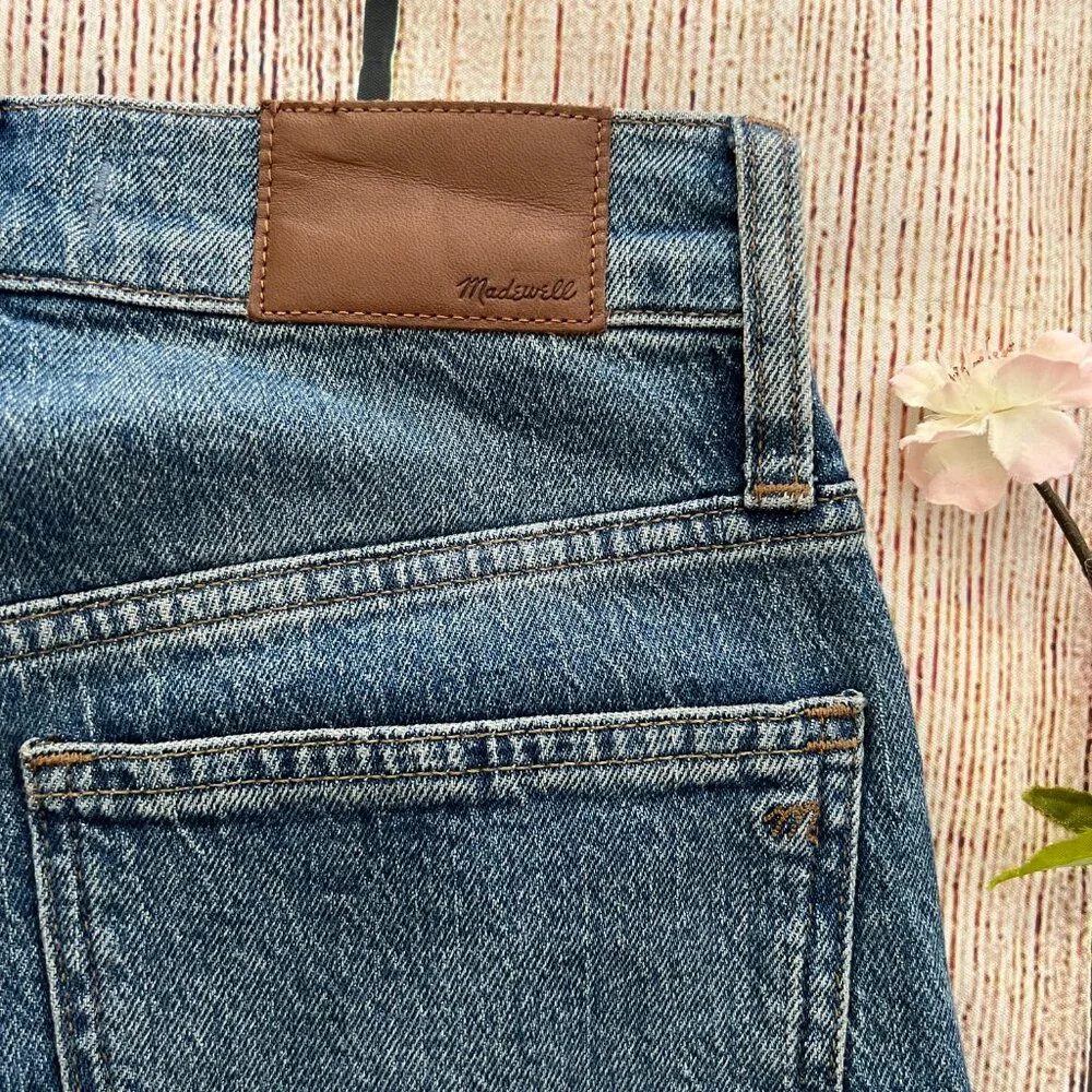 D1-- MADEWELL blue women' cut hem stretch casual perfect vintage jeans 24 - Picture 7 of 10